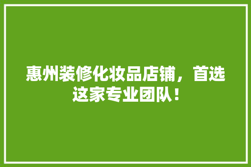 惠州装修化妆品店铺，首选这家专业团队！
