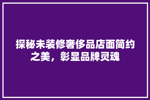 探秘未装修奢侈品店面简约之美，彰显品牌灵魂