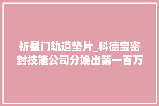 折叠门轨道垫片_科德宝密封技能公司分娩出第一百万个可折叠垫片