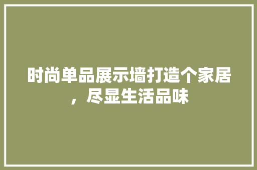 时尚单品展示墙打造个家居，尽显生活品味