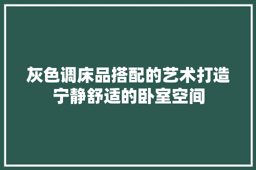 灰色调床品搭配的艺术打造宁静舒适的卧室空间