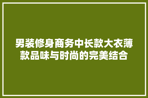 男装修身商务中长款大衣薄款品味与时尚的完美结合