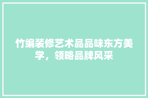 竹编装修艺术品品味东方美学，领略品牌风采
