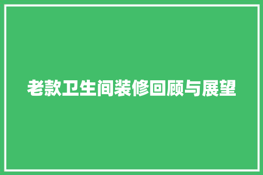 老款卫生间装修回顾与展望