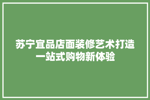 苏宁宜品店面装修艺术打造一站式购物新体验
