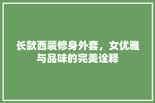 长款西装修身外套，女优雅与品味的完美诠释