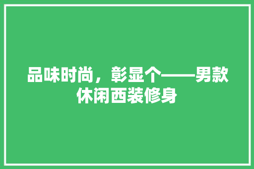 品味时尚，彰显个——男款休闲西装修身