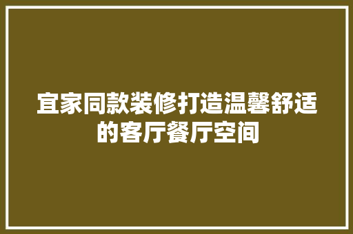 宜家同款装修打造温馨舒适的客厅餐厅空间