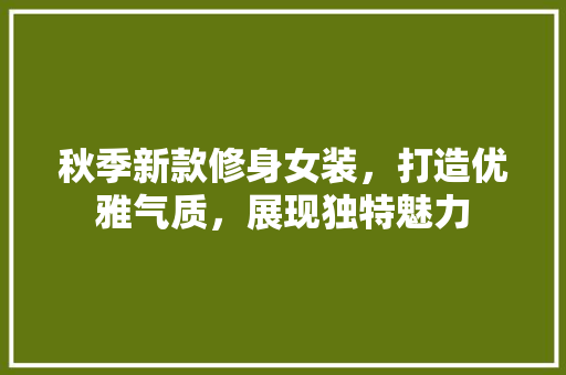 秋季新款修身女装，打造优雅气质，展现独特魅力