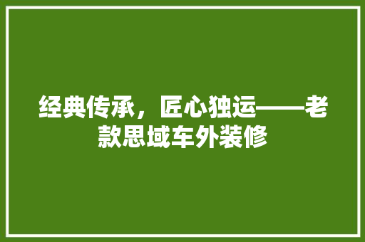经典传承，匠心独运——老款思域车外装修