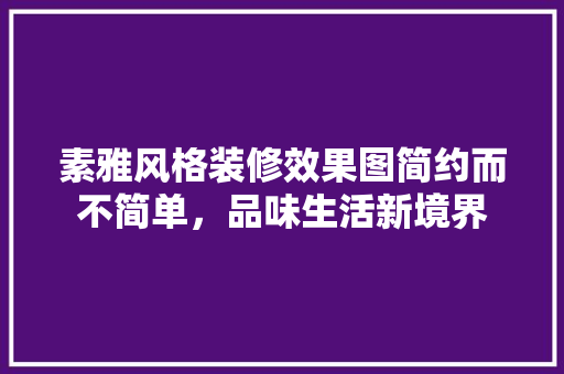素雅风格装修效果图简约而不简单，品味生活新境界