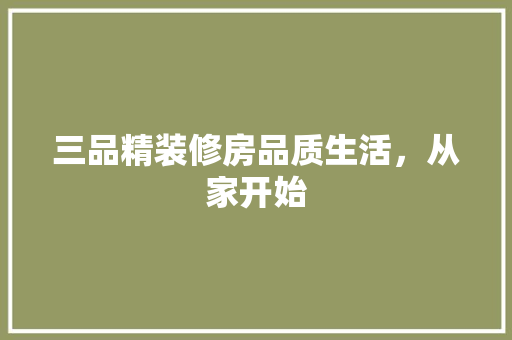 三品精装修房品质生活，从家开始
