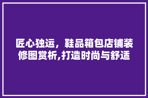 匠心独运，鞋品箱包店铺装修图赏析,打造时尚与舒适的购物空间