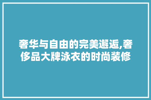 奢华与自由的完美邂逅,奢侈品大牌泳衣的时尚装修