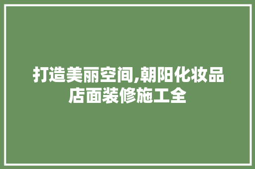 打造美丽空间,朝阳化妆品店面装修施工全