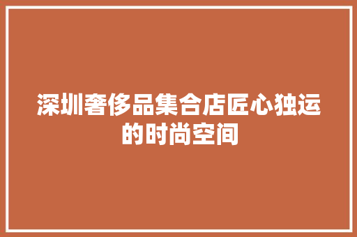 深圳奢侈品集合店匠心独运的时尚空间