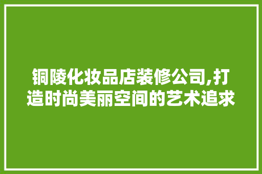 铜陵化妆品店装修公司,打造时尚美丽空间的艺术追求