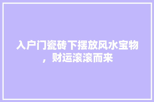 入户门瓷砖下摆放风水宝物，财运滚滚而来