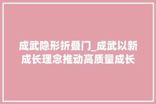 成武隐形折叠门_成武以新成长理念推动高质量成长