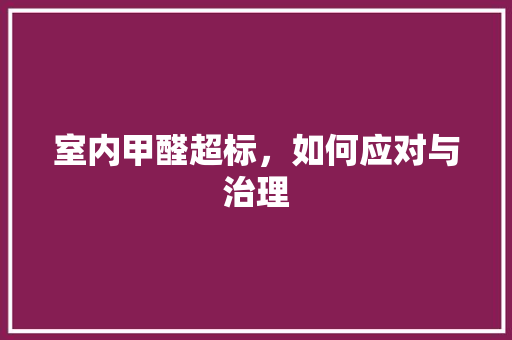 室内甲醛超标，如何应对与治理