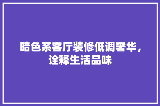 暗色系客厅装修低调奢华，诠释生活品味