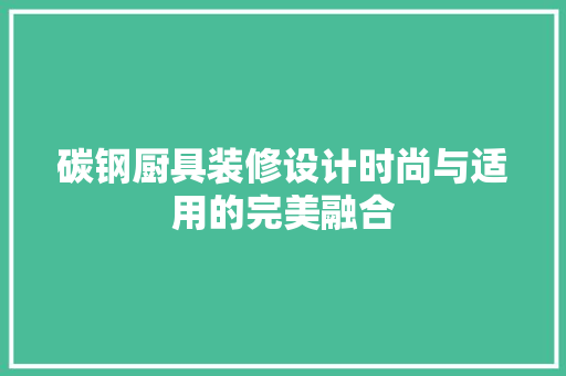 碳钢厨具装修设计时尚与适用的完美融合