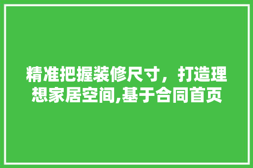 精准把握装修尺寸，打造理想家居空间,基于合同首页装修设计尺寸的详细