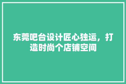 东莞吧台设计匠心独运，打造时尚个店铺空间