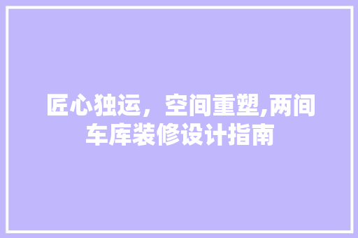 匠心独运，空间重塑,两间车库装修设计指南