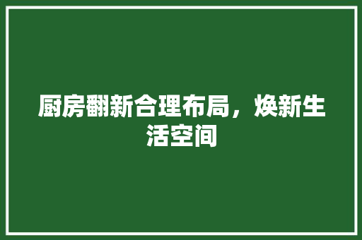 厨房翻新合理布局，焕新生活空间