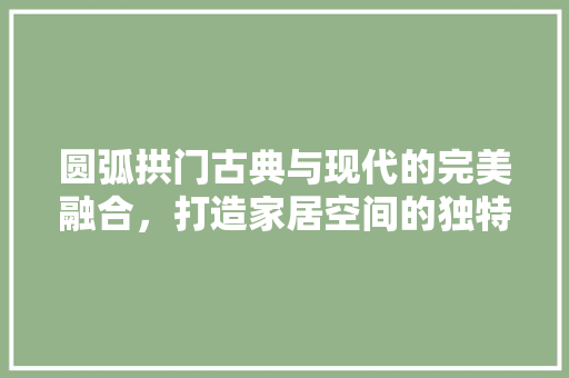 圆弧拱门古典与现代的完美融合，打造家居空间的独特韵味