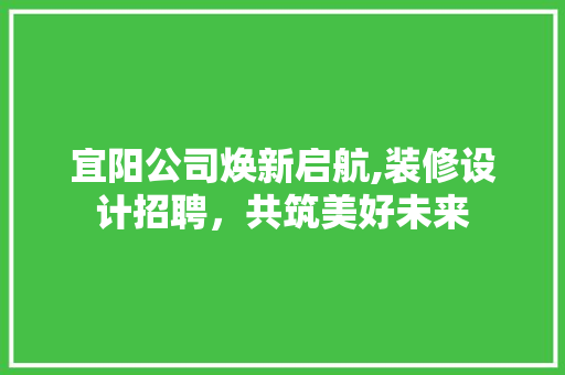 宜阳公司焕新启航,装修设计招聘，共筑美好未来
