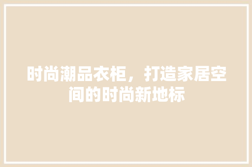 时尚潮品衣柜，打造家居空间的时尚新地标