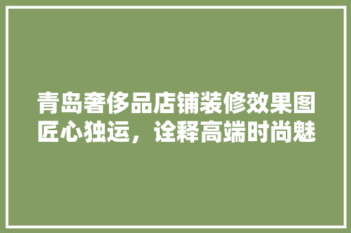 青岛奢侈品店铺装修效果图匠心独运，诠释高端时尚魅力