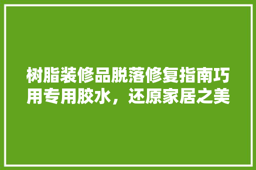 树脂装修品脱落修复指南巧用专用胶水，还原家居之美