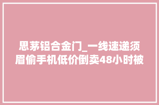 思茅铝合金门_一线速递须眉偷手机低价倒卖48小时被抓