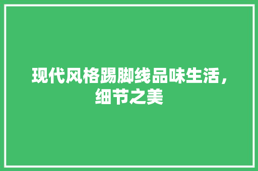 现代风格踢脚线品味生活，细节之美