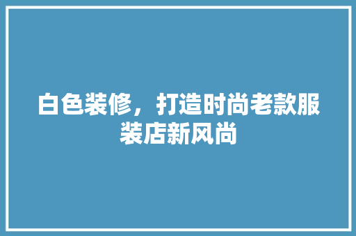 白色装修，打造时尚老款服装店新风尚