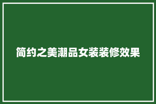 简约之美潮品女装装修效果