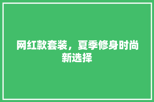 网红款套装，夏季修身时尚新选择