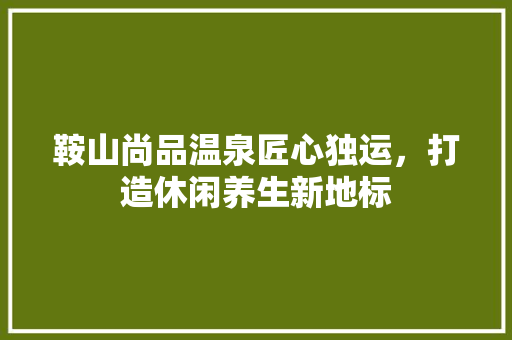 鞍山尚品温泉匠心独运，打造休闲养生新地标