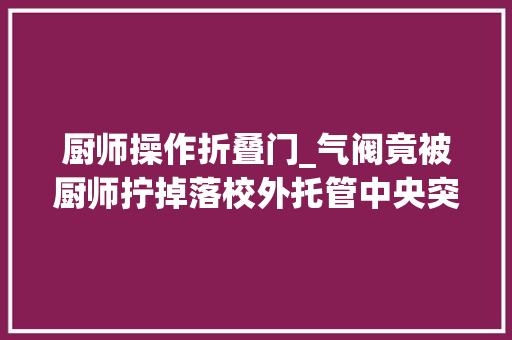 厨师操作折叠门_气阀竟被厨师拧掉落校外托管中央突发失火