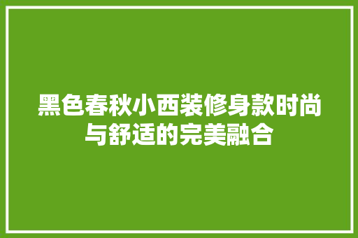 黑色春秋小西装修身款时尚与舒适的完美融合