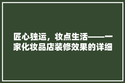 匠心独运，妆点生活——一家化妆品店装修效果的详细