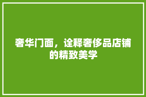 奢华门面，诠释奢侈品店铺的精致美学