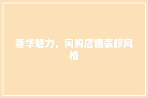 奢华魅力，网购店铺装修风格
