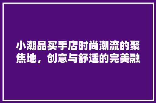 小潮品买手店时尚潮流的聚焦地，创意与舒适的完美融合