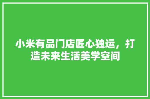 小米有品门店匠心独运，打造未来生活美学空间