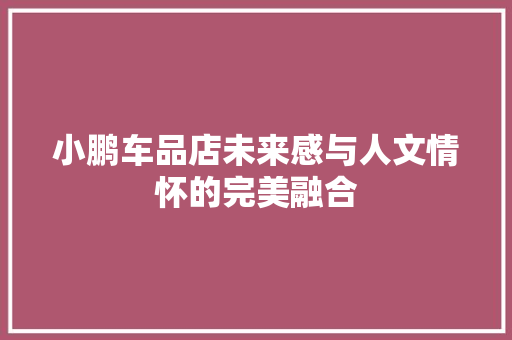 小鹏车品店未来感与人文情怀的完美融合