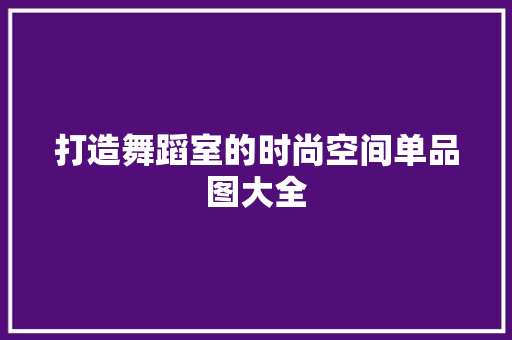 打造舞蹈室的时尚空间单品图大全